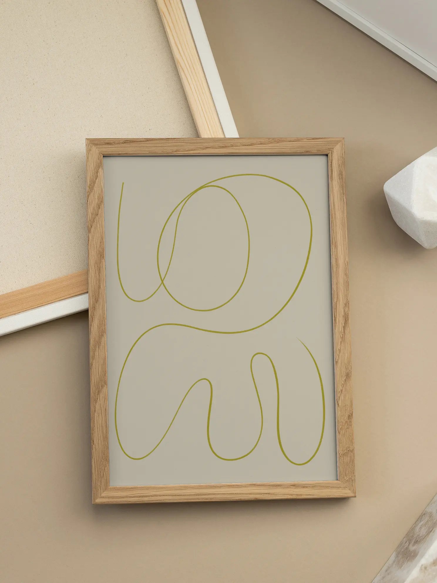 Yellow Line Art Poster