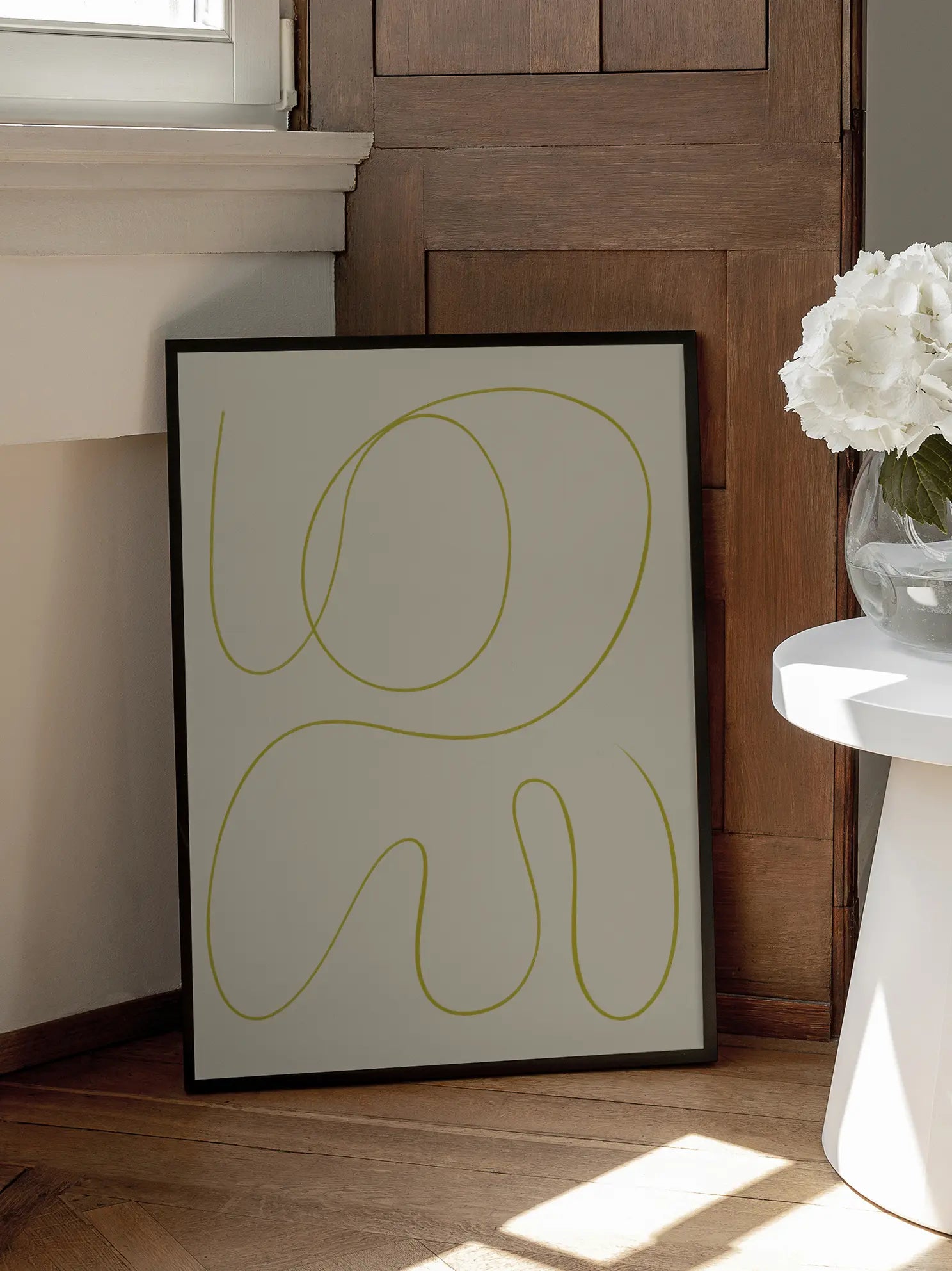 Yellow Line Art Poster