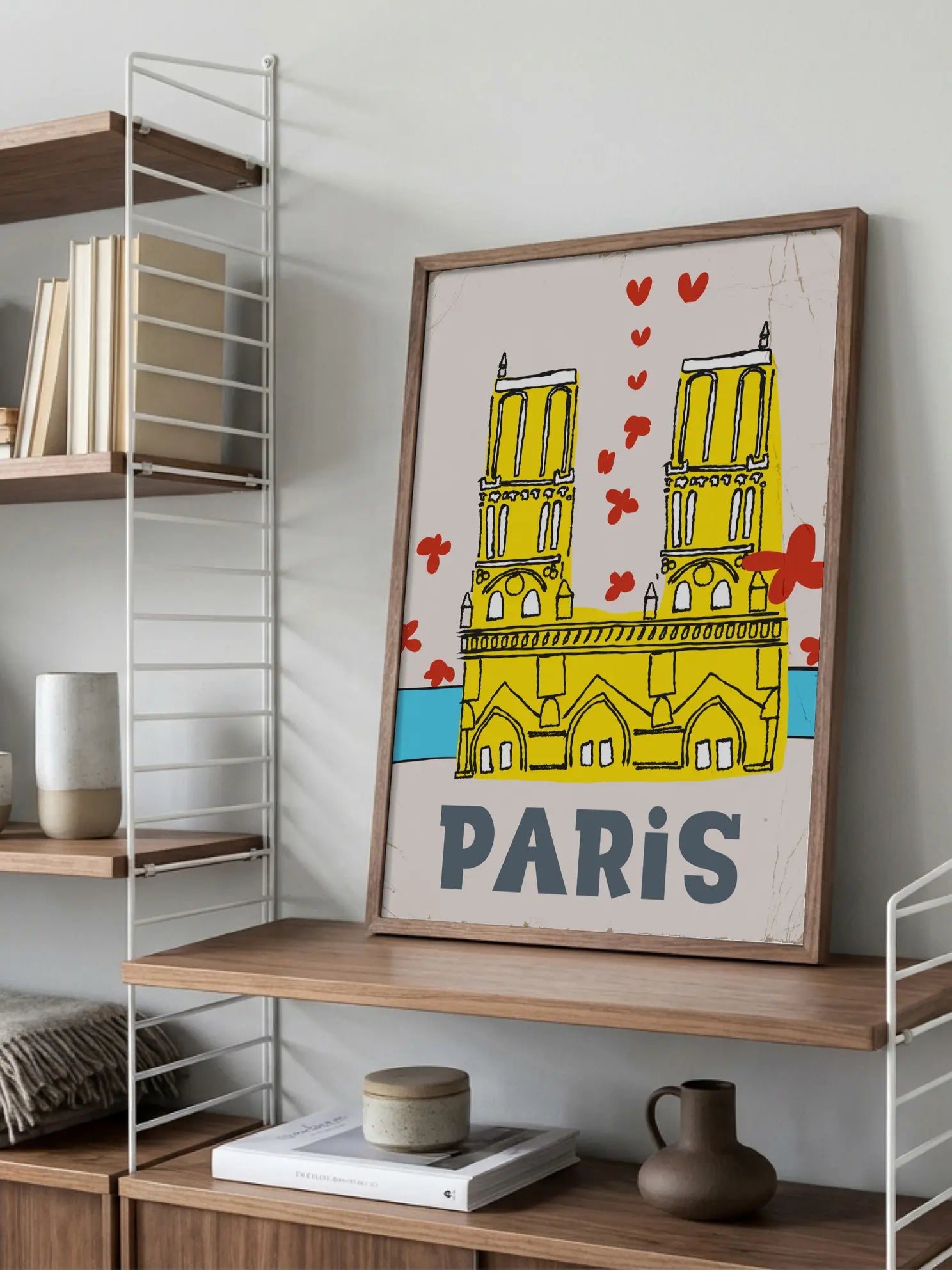 Yellow Notre Dame Poster