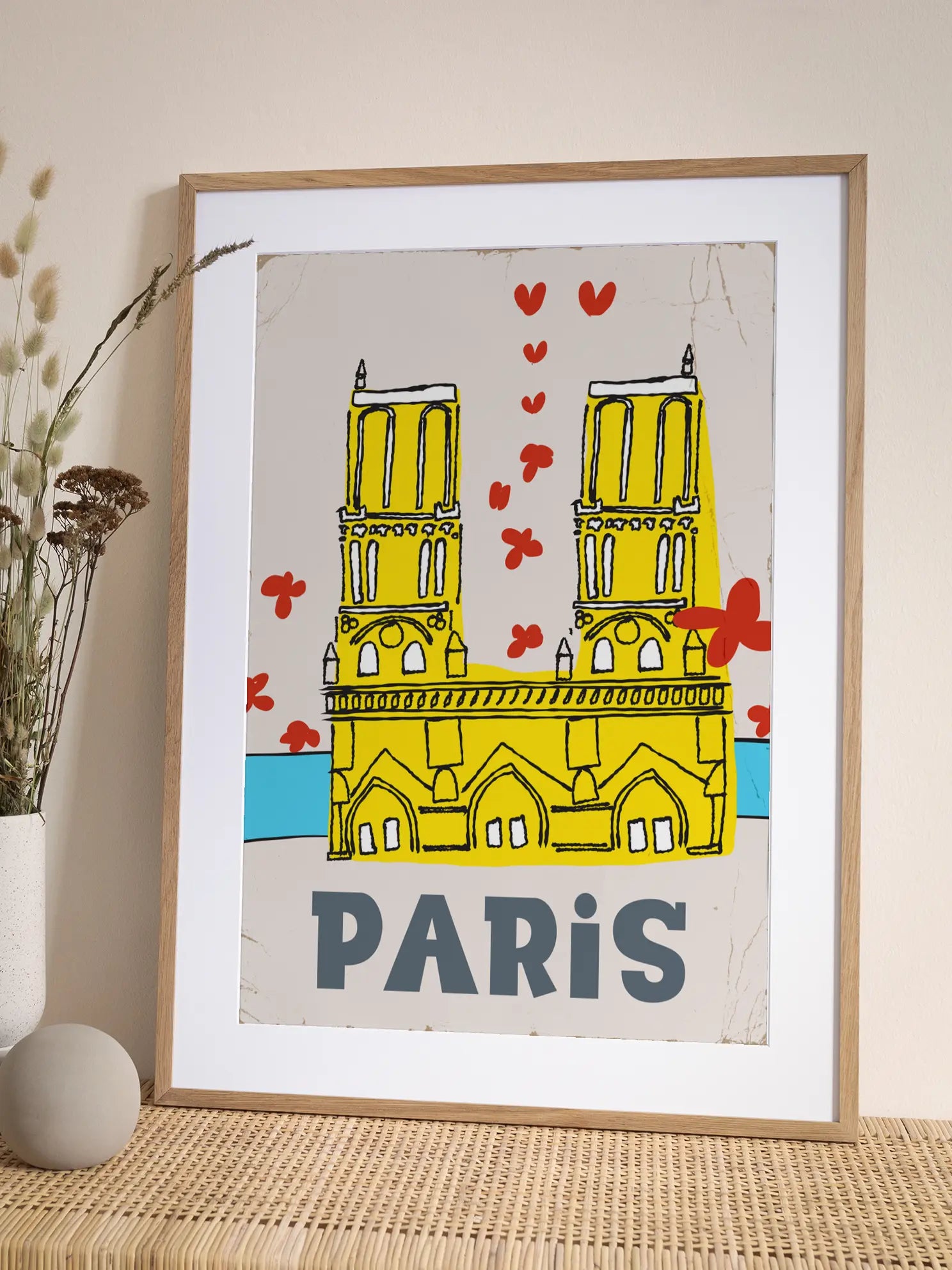 Yellow Notre Dame Poster