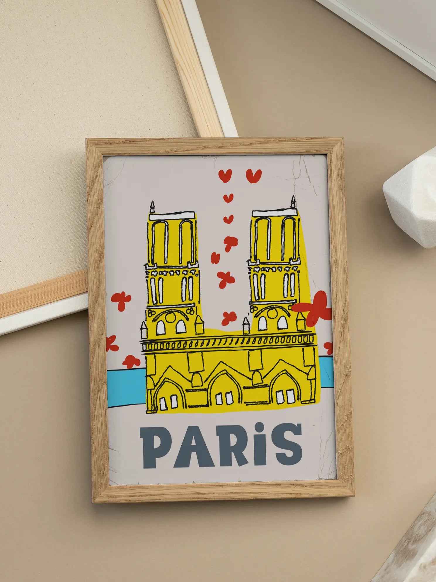 Yellow Notre Dame Poster