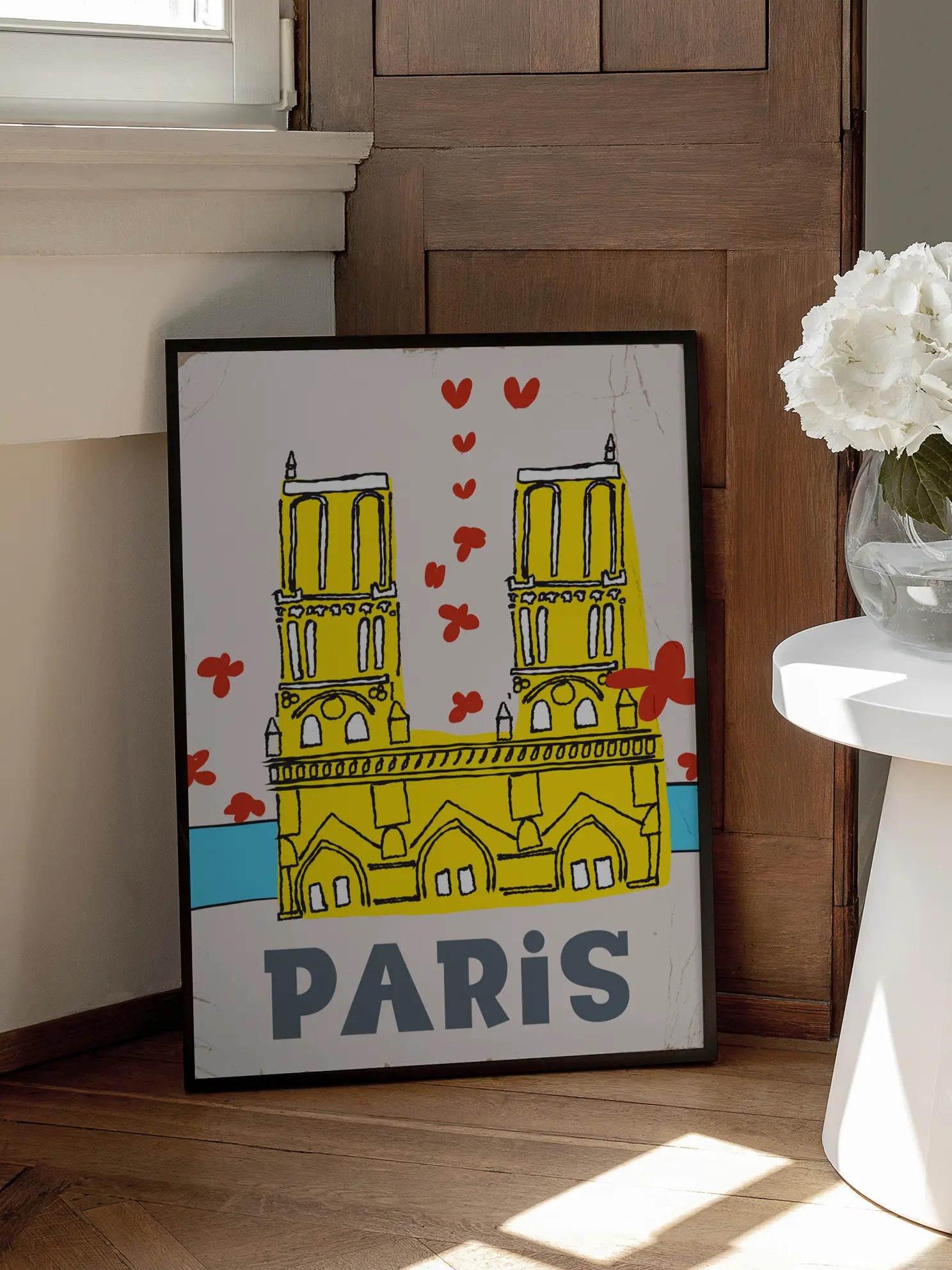 Yellow Notre Dame Poster