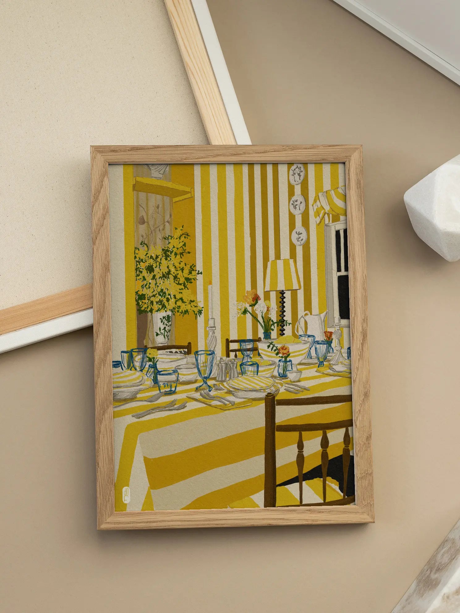 Yellow Striped Dinner Poster