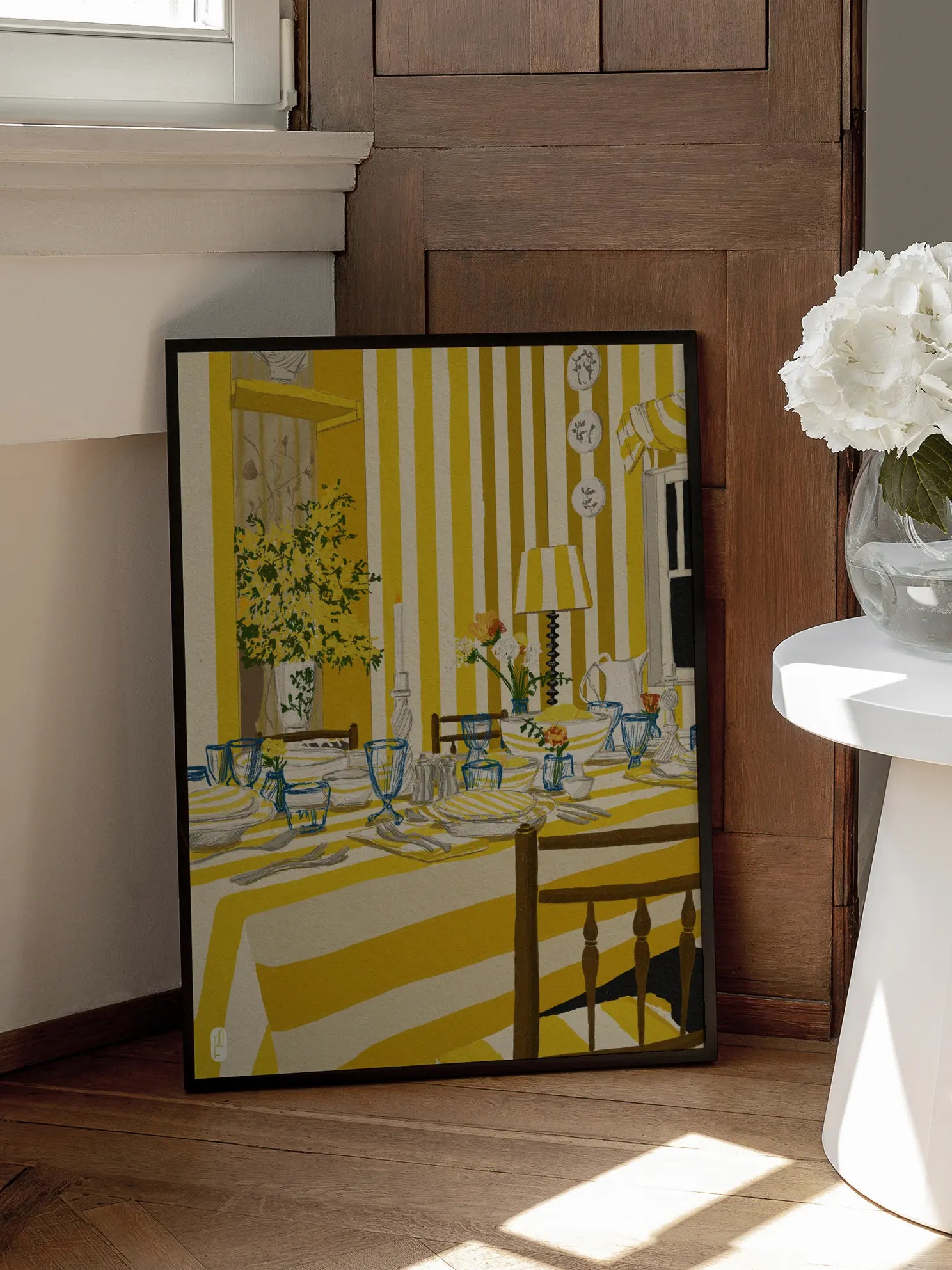 Yellow Striped Dinner Poster