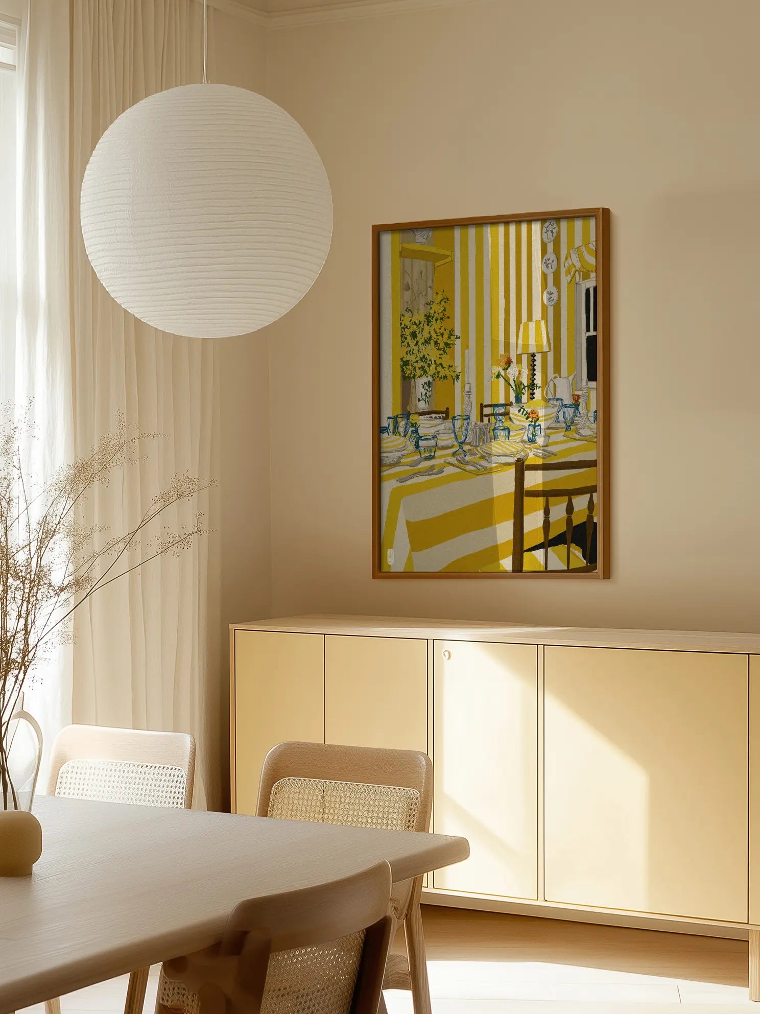 Yellow Striped Dinner Poster